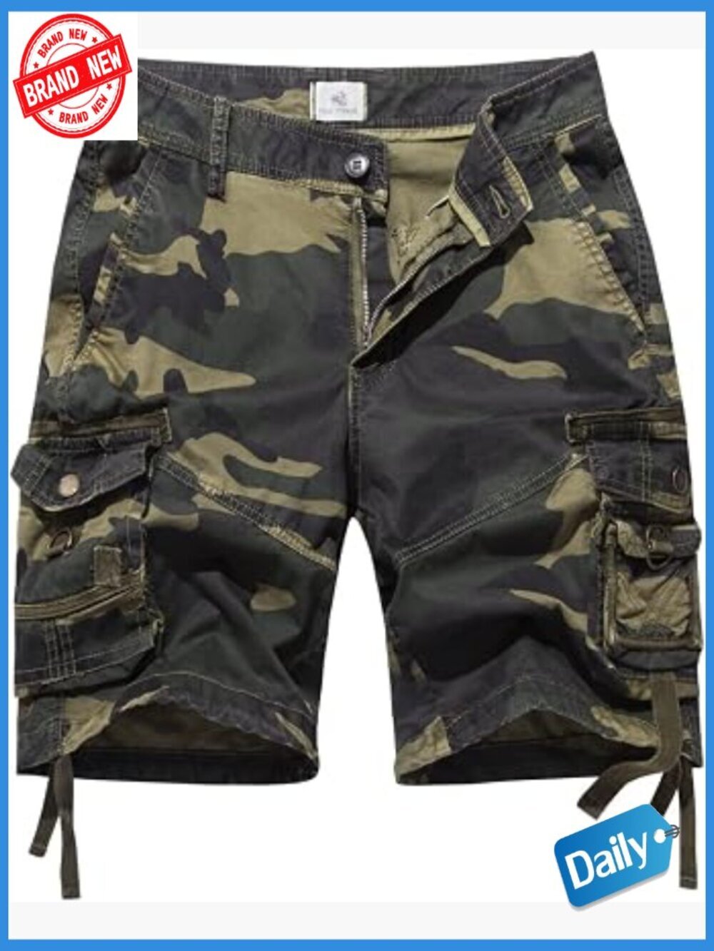 Women's Cotton Cargo Shorts with 6 Pockets, Mid Rise, Knee Length, Summer